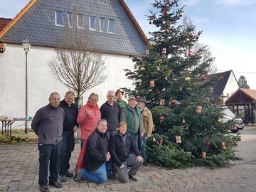 Haaböck schmücken den Weihnachtsbaum