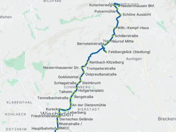 Streckenverlauf Linie X43